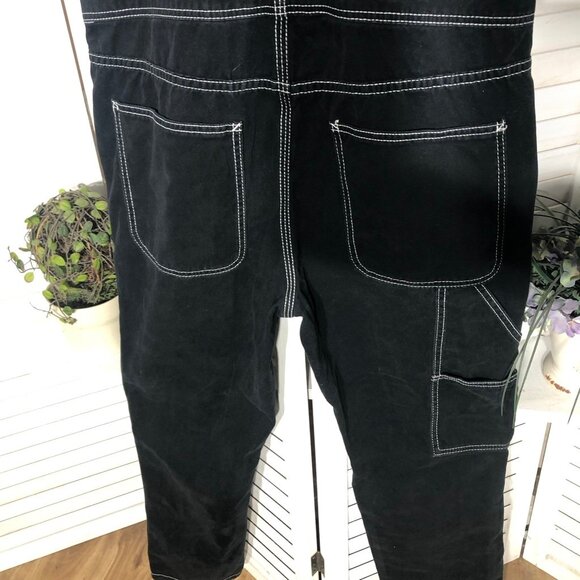 Forever 21 Denim Overalls Jumpsuit Contrast Stitch Blue Small - Picture 8 of 15